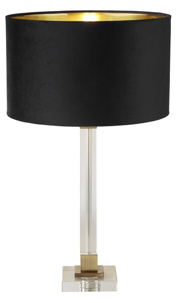 Lampada Da Scrivania Scarborough Acciaio Ottone Velluto Nero 1 Luce E27