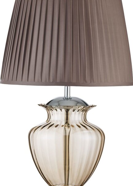 Lampada Da Scrivania Contemporanea Elina Acciaio Ambra Vetro Marrone 1 Luce E27