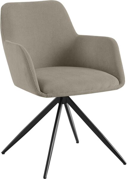 Sedia da pranzo in tessuto a coste - design moderno - funzione girevole a 180° - grande comfort di seduta