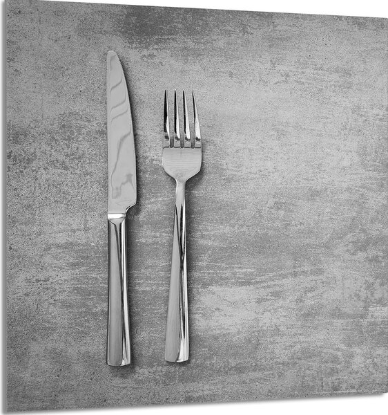 PIATTO DI VETRO PER CUCINA 60x65 Posate