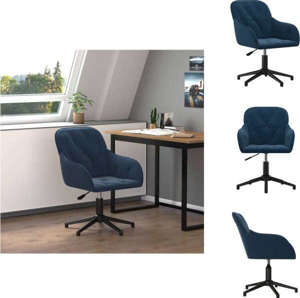 VidaXL Sedia da ufficio girevole in velluto blu - Sedie da ufficio