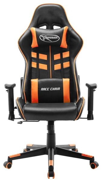 Sedia da Gaming Nera e Arancione in Pelle finta