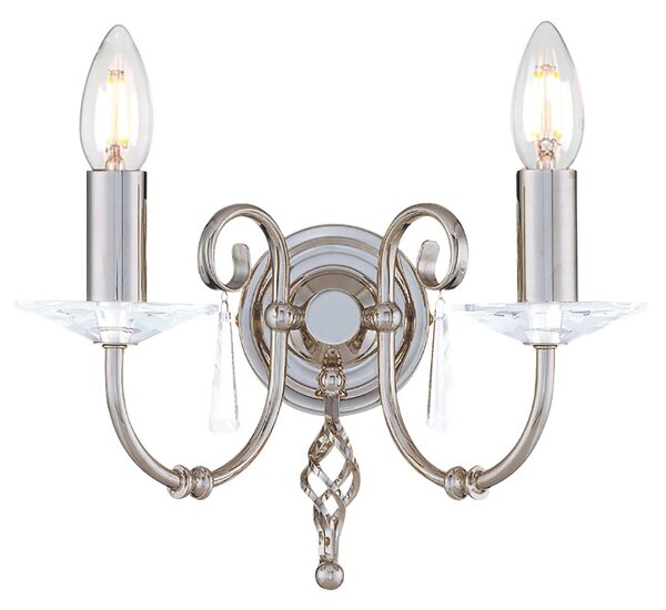 Applique Classica Aegean Acciaio Nichel Lucido 2 Luci E14