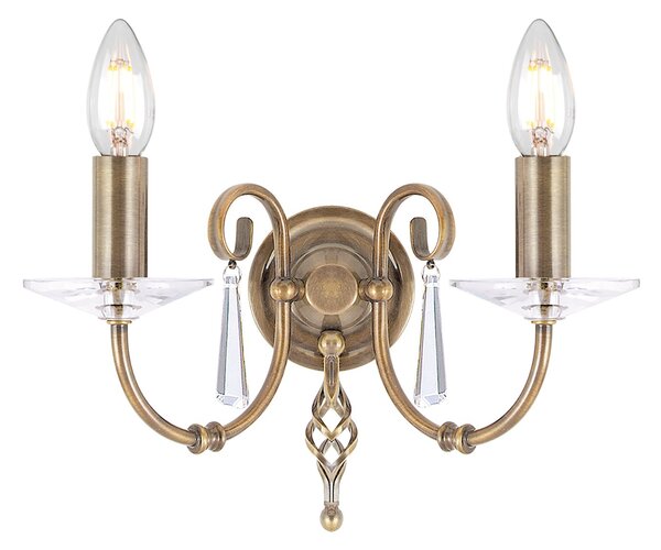 Applique Classica Aegean Acciaio Ottone Anticato 2 Luci E14