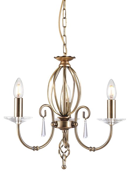 Lampadario Classico Aegean Acciaio Ottone Anticato 3 Luci E14