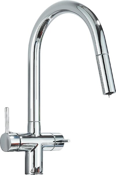 Rubinetto da cucina, girevole a 360 gradi, doppia maniglia, cromo