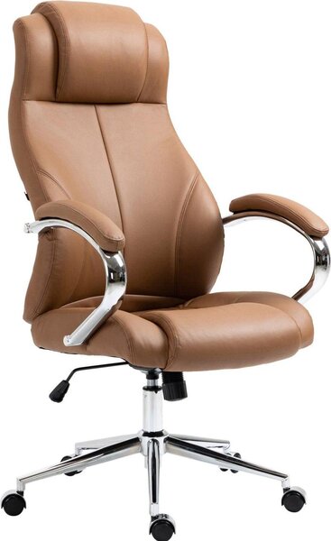 Sedia ergonomica per ufficio, sedia direzionale, sedia imbottita per coniugi - Design senza tempo | Colore: marrone chiaro