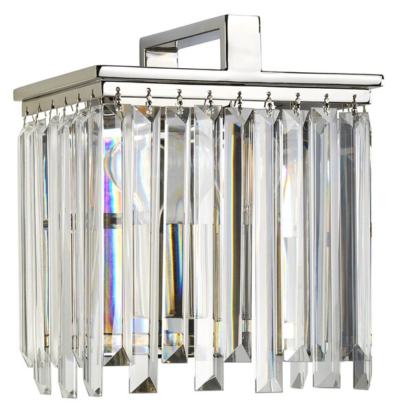 Applique Aries Acciaio Nichelato Lucido Cristallo Trasparente 1 Luce E27