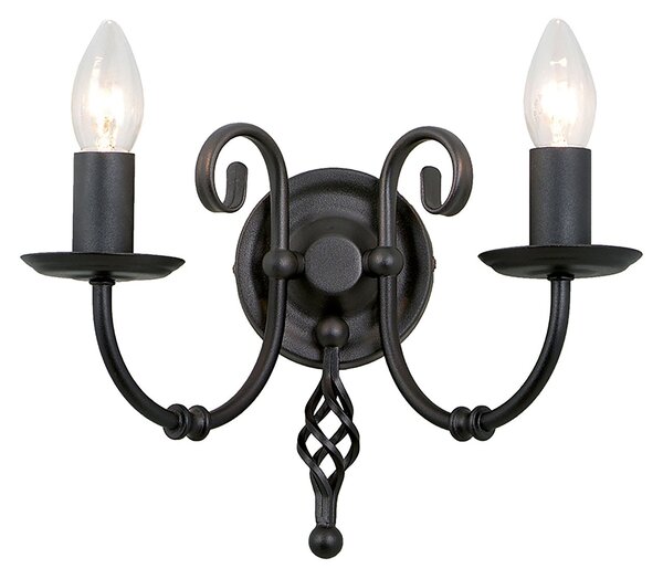 Applique Classica Artisan Acciaio Nero 2 Luci E14