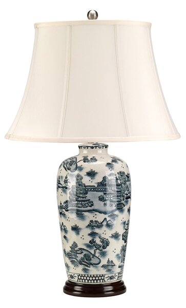 Lampada Da Scrivania Contemporanea Blue Traditional Porcellana Blu 1 Luce E27