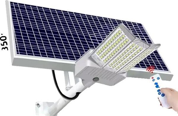 Lampione solare, telecomando, design ad alta efficienza energetica, 8000W