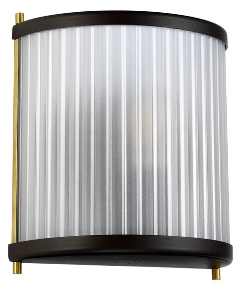 Applique Contemporanea Corona Acciaio Bronzo E Vetro Ottone 1 Luce E27