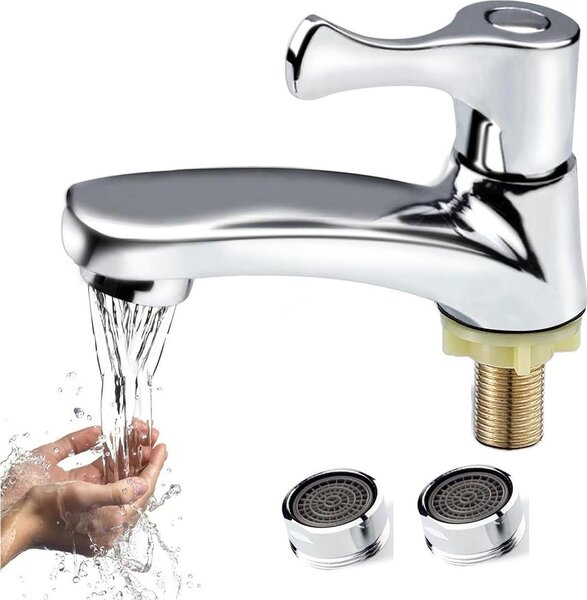 INF Rubinetto da Lavabo Singolo in Cromato con Nucleo in Rame e Filtri