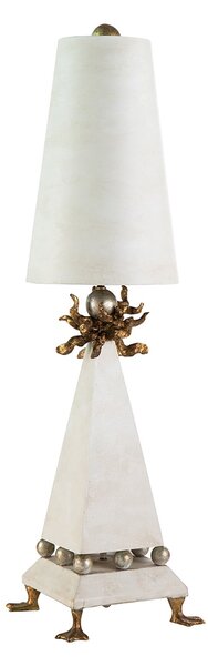 Lampada Da Scrivania Contemporanea Leda Acciaio Patinato Crema 1 Luce E27