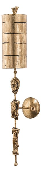Applique Contemporanea Fragment Acciaio Foglia Oro Materie Plastiche 1 Luce E27