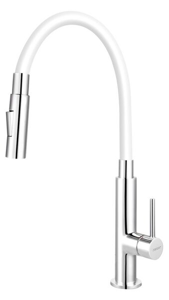 Miscelatore per lavello Ferro con braccio flessibile bianco 70730,0B