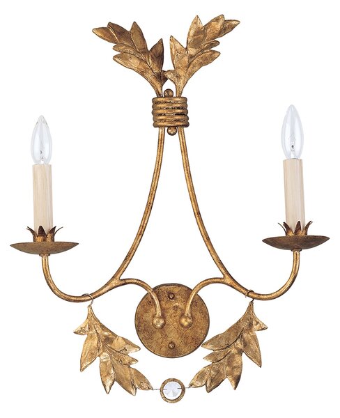 Applique Classica Sweet Olive Acciaio 2 Luci E14 per Soggiorno e Sala da Pranzo