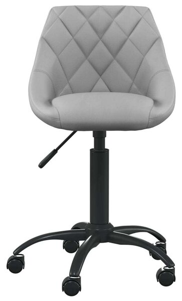 Sedia da Ufficio Grigio Chiaro in Velluto