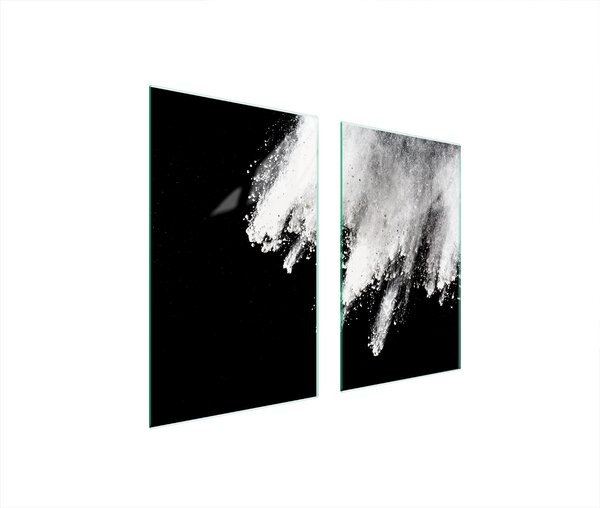 Piastre copri fornelli 2 pezzi 75x52 Copri piano cottura in Vetroceramica tagliere in vetro explosion nero