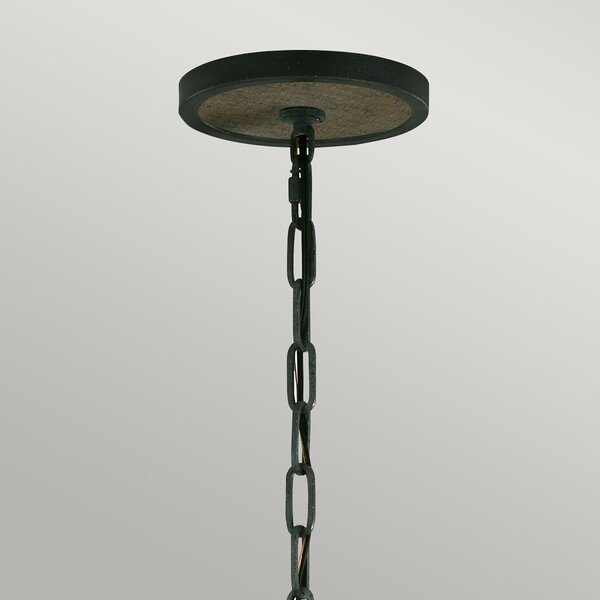 Lampadario Industrial Nordico Allier Legno Rovere Ferro Grigio 4 Luci E14