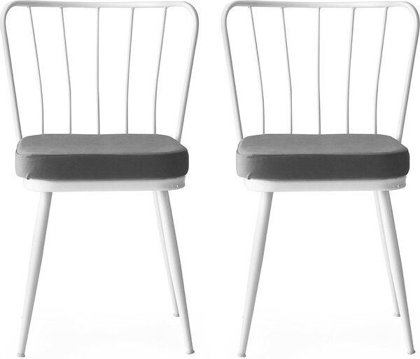 Skye Decor, Yldz - 962 V2, set di sedie (2 pezzi), bianco, 100% METALLO, 43 x 42 x 82 cm