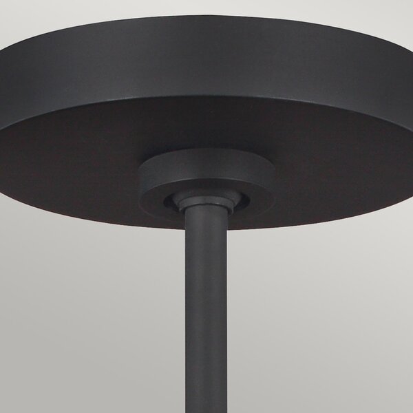 Lampadario Contemporaneo Asher Acciaio Nero Mezzanotte Vetro 5 Luci E14