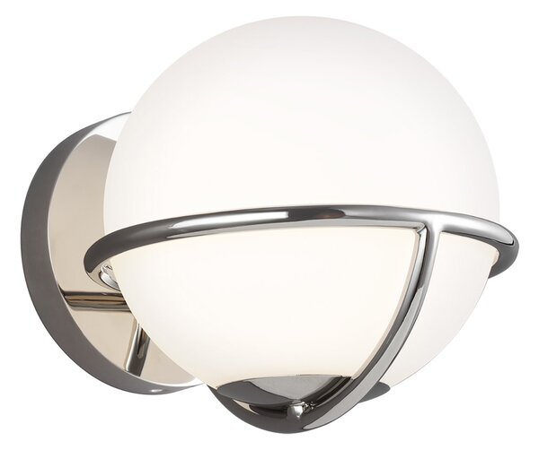 Applique Contemporanea Apollo Acciaio Nichel Lucido 1 Luce G9 3 Ledw 3000K 320Lm