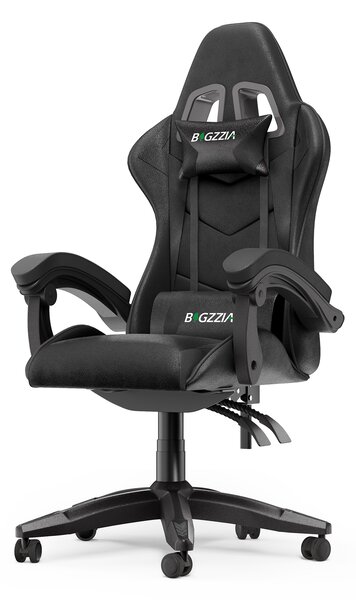 Sedia da gioco ergonomica - cuscino lombare + poggiatesta - regolabile in altezza - nero
