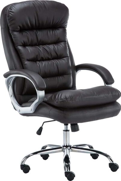 Sedia da ufficio XXL - Sedia da ufficio confortevole, design ergonomico e pelle artificiale di alta qualità. Colore: marrone