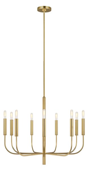 Lampadario Classico Brianna Acciaio Ottone Brunito 9 Luci E14