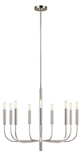 Lampadario Classico Brianna Acciaio Nichel Lucido 9 Luci E14