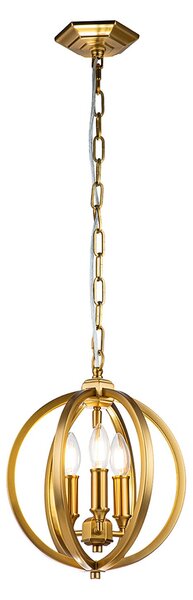 Lampadario Classico Corinne Acciaio Ottone Brunito 3 Luci E14 D28,6Cm