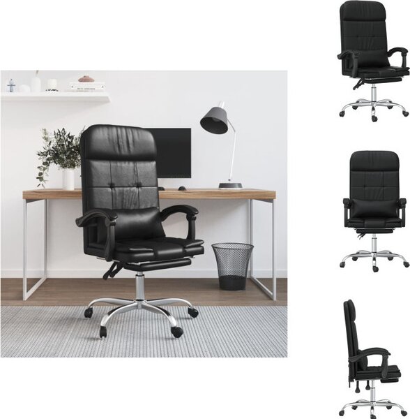 VidaXL Sedia da ufficio con funzione massaggio in Pelle finta nera - Sedie da ufficio
