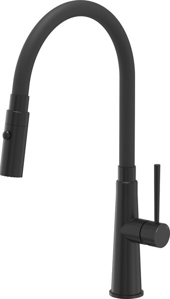 Rubinetto da cucina QUADRON GINA SteelQ miscelatore 360°, colore: nero, altezza: 40 cm Funzione QFix, rubinetto girevole per cucina in acciaio inossidabile