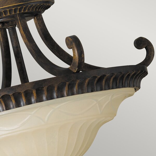 Lampada a Soffitto Industrial Nordico Trilogy Metallo Bronzo Antico 3 Luci E27