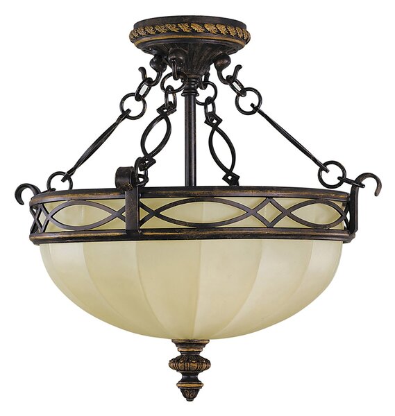 Lampada a Soffitto Industrial Nordico Trilogy Metallo Nichel Spazzolato 3 Luci E27