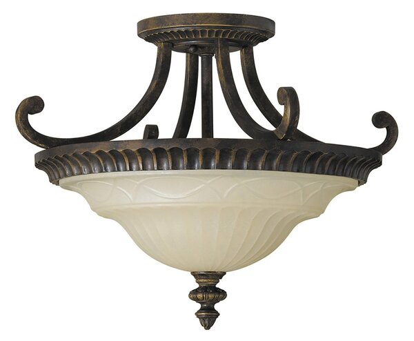 Lampada a Soffitto Industrial Nordico Trilogy Metallo Bronzo Antico 3 Luci E27
