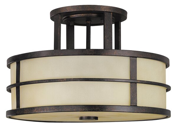 Plafoniera Contemporanea Fusion Acciaio Bronzo 3 Luci E27
