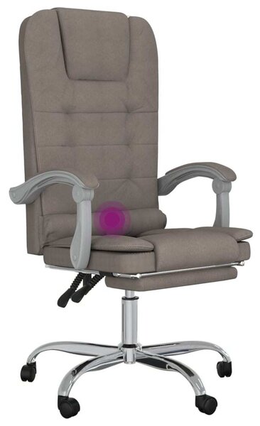 VidaXL Sedia da ufficio con funzione massaggio Tessuto Taupe