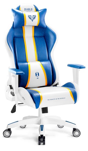 Diablo X-One 2.0 Gaming Chair Sedia da ufficio Sedia da scrivania Braccioli regolabili Design ergonomico Cuscino collo/glutei Aqua Blue Small