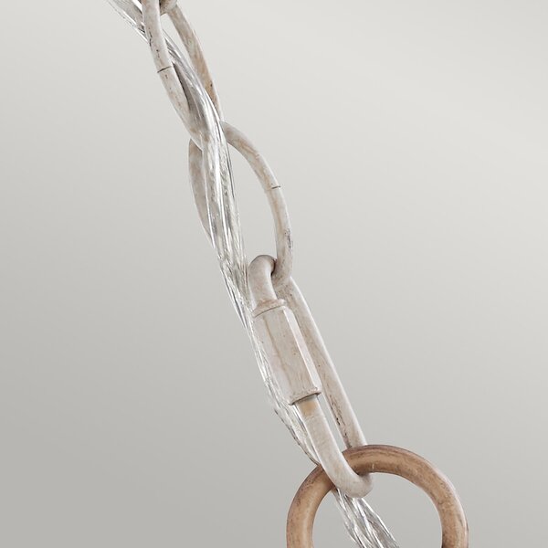 Lampadario Classico Hartsville Acciaio Gesso Legno Marrone 3 Luci E14