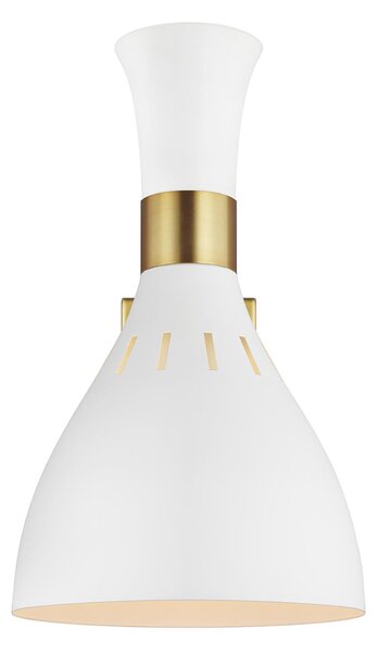 Applique Contemporanea Joan Acciaio Bianco Opaco Ottone Brunito 1 Luce E27
