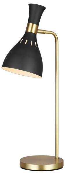 Lampada Da Scrivania Contemporanea Joan Acciaio Nero Ottone Brunito 1 Luce E27