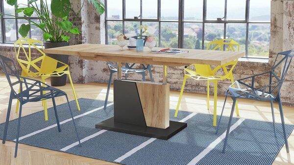 Tavolino di design Grand Noir allungabile e regolabile in altezza, da 120 a 180 cm, tavolo da pranzo