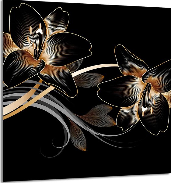 PIATTO IN VETRO PER CUCINA 60x65 Orchidea