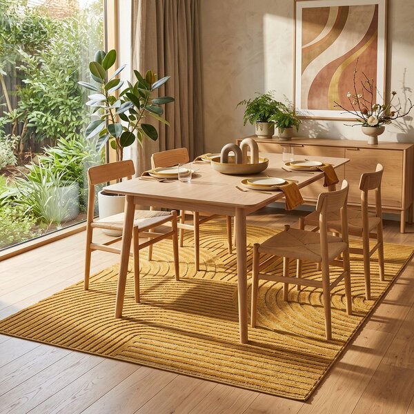 Tappeto giallo ocra 200x290 cm Whirl – ESTE