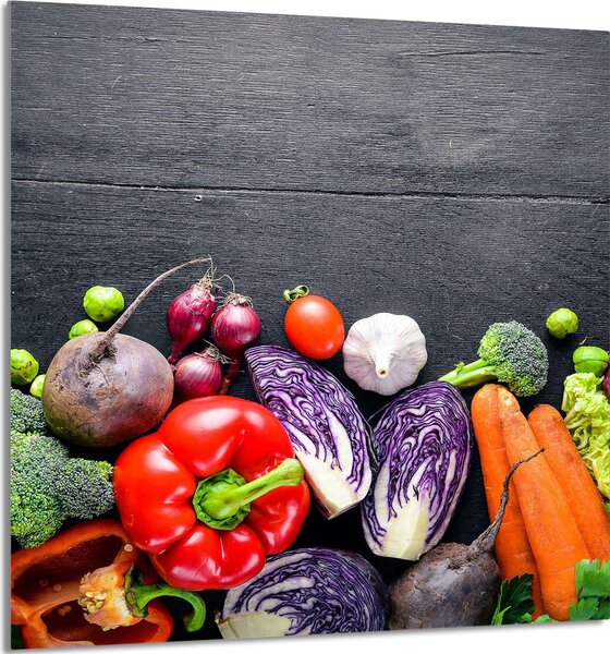 PIATTO IN VETRO PER CUCINA 60x65 verdure