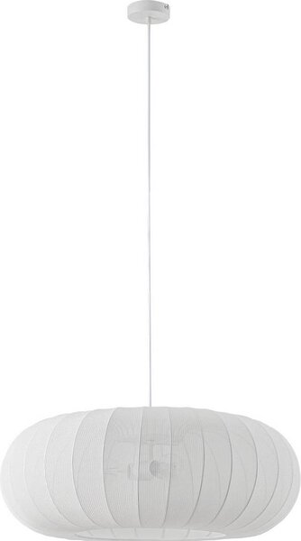 Lindby lampada a sospensione Helin, bianco, Ø 70 cm, tessuto, 3 x E27