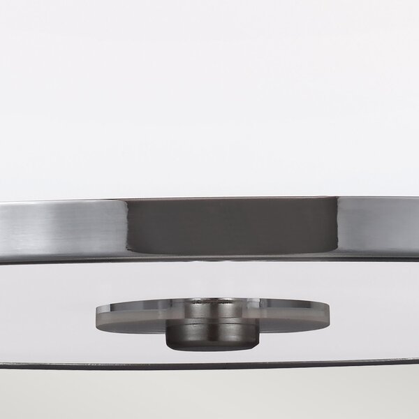 Lampada a Soffitto 2 Luci Rama In Acciaio Nero A Bracci E Sfere In Vetro Opalino