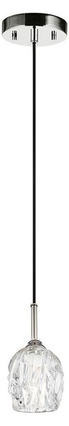 Sospensione Contemporanea Rubin Vetro Nichel Lucido 1 Luce G9 3 Ledw 3000K 320Lm